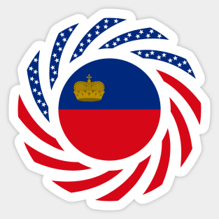 Liechtensteinian American Multinational Patriot Flag Series Sticker